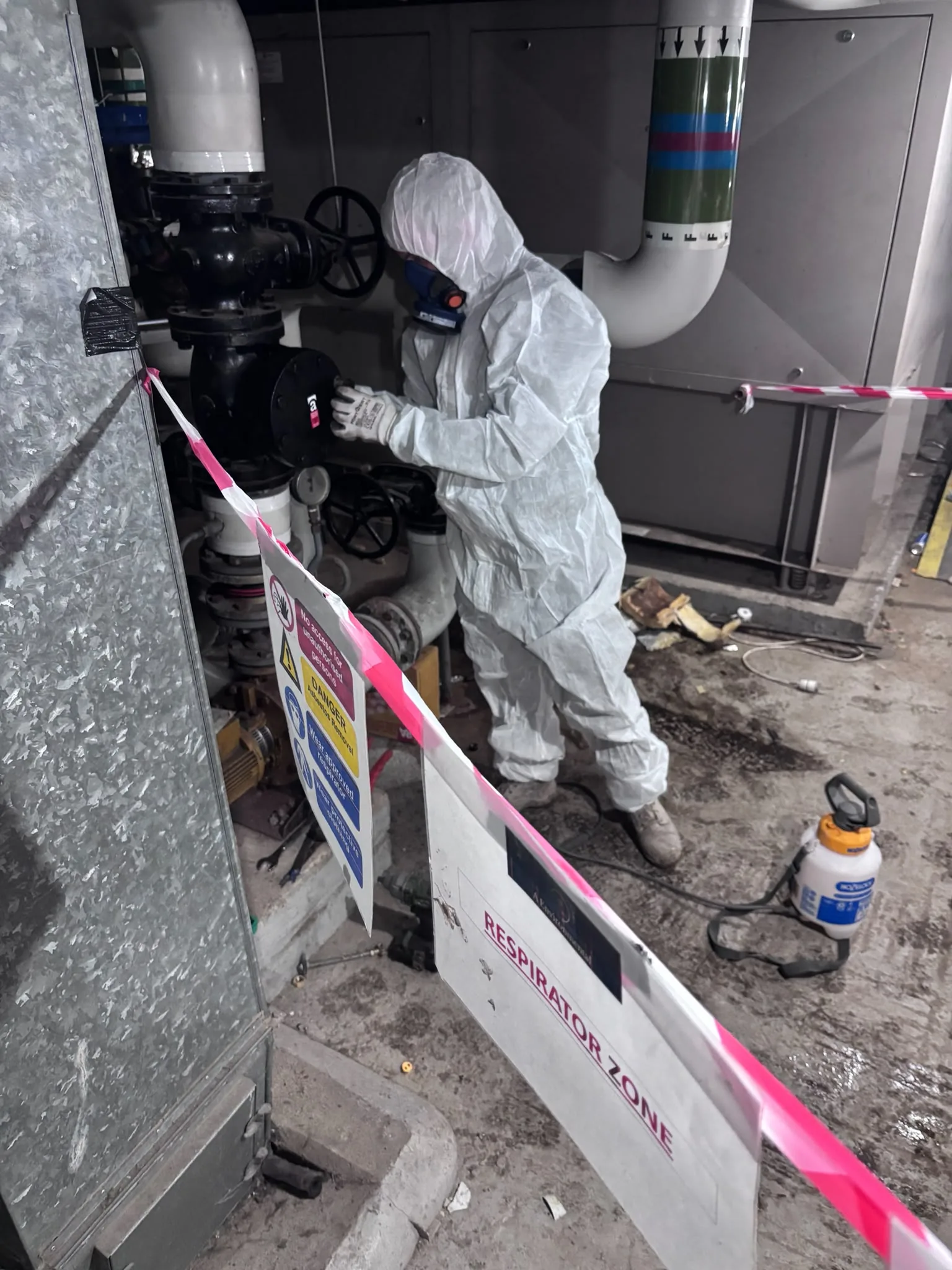 Asbestos artex removal from concrete soffit in North Finchley